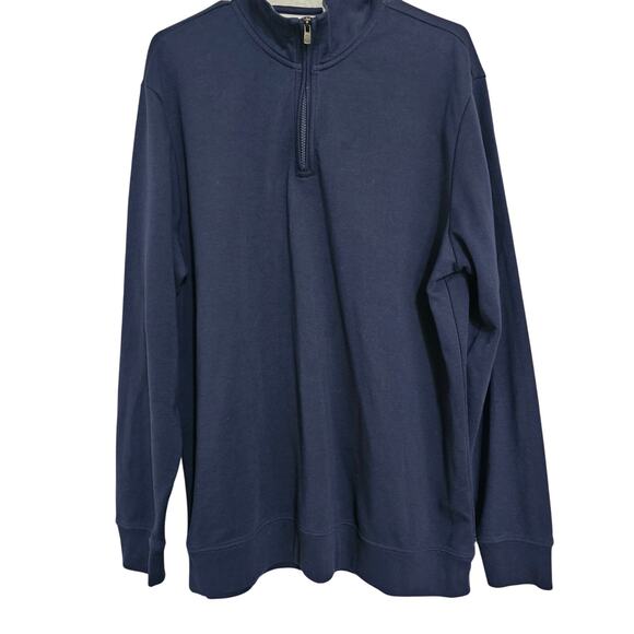 Chaps Cotton Blend  Quart Zip Blue xl  Pullover - Picture 1 of 6